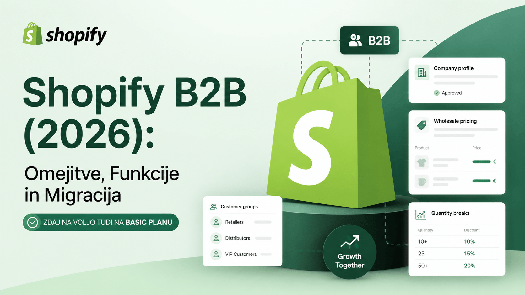 Shopify B2B funkcionalnost je zdaj na voljo na Basik paketih Predstavim omejitve funkcije in migracijo na shopify b2b  DOPE Media