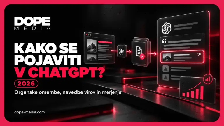 Grafični prikaz GEO optimizacije za večjo vidnost podjetja v odgovorih ChatGPT